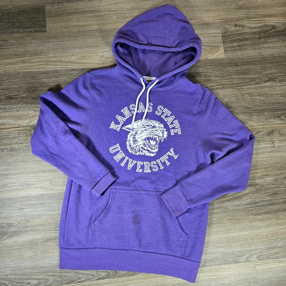 Charlie Hustle Kansas State Wildcats Hoodie Mens M Purple K State Pullover